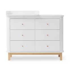 Commode Avec Petit Plan à Langer Wood - Chêne / Blanc