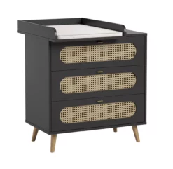 VOX Commode 3 Tiroirs à Langer Canne - Noir 8 VOX Commode 3 Tiroirs à Langer Canne - Noir -LES ENFANTS DU DESIGN Soldes commode a langer canne vox noir 3 1264x1234