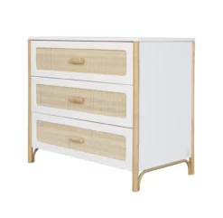 Commode Cèdre Et Rotin Océania - Blanc -LES ENFANTS DU DESIGN Soldes commode a langer oceania theo rotin 3 1264x1234