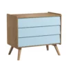 VOX Commode 3 Tiroirs à Langer Vintage - Chêne/Bleu -LES ENFANTS DU DESIGN Soldes commode a langer vintage bleu chene vox 1 1264x1234