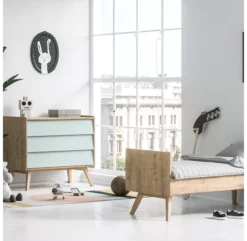 VOX Commode 3 Tiroirs à Langer Vintage - Chêne/Vert -LES ENFANTS DU DESIGN Soldes commode a langer vintage vert chene vox 4 1264x1234