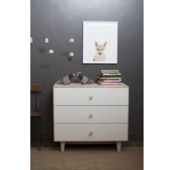 Commode Merlin Rhea 3 Tiroirs - Blanc/Bouleau -LES ENFANTS DU DESIGN Soldes commode rhea merlin 3 tiroirs bouleau 4 1264x1234