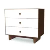 Commode Merlin Rhea 3 Tiroirs - Blanc/Noyer