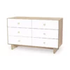 Commode Merlin Rhea 6 Tiroirs - Blanc/Bouleau -LES ENFANTS DU DESIGN Soldes commode rhea merlin 6 tiroirs oeuf nyc bouleau 1264x1234