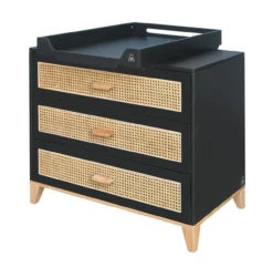 Commode En Bois Et Cannage Rotin Nami - Noir -LES ENFANTS DU DESIGN Soldes commode rotin nami anthracite theo 3 1264x1234