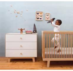 Commode Merlin Sparrow 3 Tiroirs - Blanc/Bouleau -LES ENFANTS DU DESIGN Soldes commode sparrow merlin 3 tiroirs bouleau 1 1264x1234