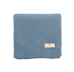 Couverture Bou En Tricot - Bleu Paradis