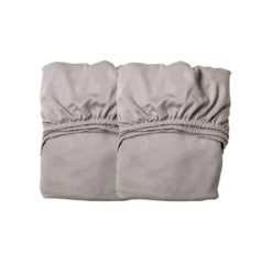 Lot De 2 Draps Housses Bébé Pour Lit Linea, Luna Et Lit évolutif Leander - Gris Clair