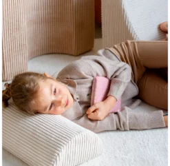 Trio De Poufs Rainbow En Velours Côtelé - Ecru -LES ENFANTS DU DESIGN Soldes ensemble de poufs rainbow ecru wigiwama 3 1264x1234