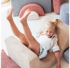 Trio De Poufs Rainbow En Velours Côtelé - Ecru -LES ENFANTS DU DESIGN Soldes ensemble de poufs rainbow ecru wigiwama 6 1264x1234