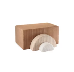 Trio De Poufs Rainbow En Velours Côtelé - Toffee