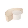 Duo De Poufs En Velours Côtelé - Beige -LES ENFANTS DU DESIGN Soldes ensemble pouf velours cotele beige wigiwama 1 1264x1234