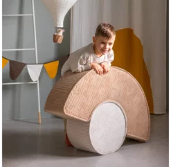 Duo De Poufs En Velours Côtelé - Beige -LES ENFANTS DU DESIGN Soldes ensemble pouf velours cotele beige wigiwama 4 1264x1234