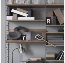 Etagère Pour Magazines - Noyer -LES ENFANTS DU DESIGN Soldes etagere bois magazine 58x30 78x30 walnut string 3 1264x1234