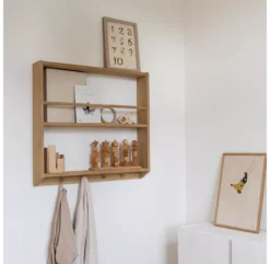 Etagère Livres Et Patères Eli - Chêne -LES ENFANTS DU DESIGN Soldes etagere eli avec pateres chene kas kopenhagen 2 1264x1234