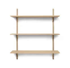 Ferm LIVING Etagère Sector Triple T/W - Chêne/Laiton