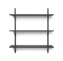 Ferm LIVING Etagère Sector Triple T/W - Noir/Laiton