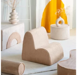 Fauteuil Cloud En Velours Côtelé - Beige -LES ENFANTS DU DESIGN Soldes fauteuil pouf cloud velours cotele beige wigiwama 2 1264x1234
