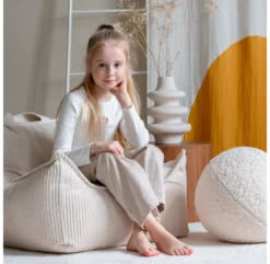 Fauteuil Pouf Ottoman En Velours Côtelé - Toffee -LES ENFANTS DU DESIGN Soldes fauteuil pouf velours cotele toffee wigiwama 3 1264x1234