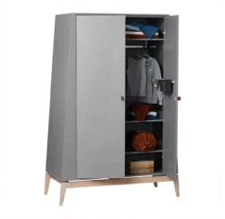 Leander Grande Armoire Luna - Gris 9 Leander Grande Armoire Luna - Gris -LES ENFANTS DU DESIGN Soldes grande armoire luna grise leander 3 1264x1234