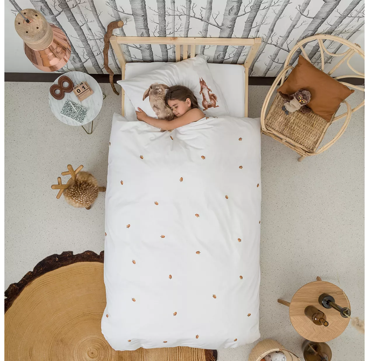 Devant -LES ENFANTS DU DESIGN Soldes linge lit furry friends fleur housse couette enfant snurk