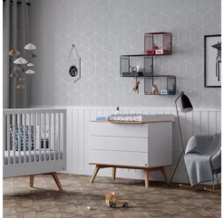 VOX Lit Bébé évolutif 70 X 140 Nature - Blanc -LES ENFANTS DU DESIGN Soldes lit bebe 70x140 nature white vox 4 1264x1234