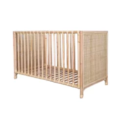 Lit Bébé En Rotin Nemo 60x120cm - Naturel
