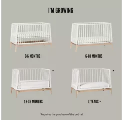 Leander Lit Bébé Luna 70 X 140 Cm - Blanc -LES ENFANTS DU DESIGN Soldes lit bebe evolutif 70 140 luna blanc leander 4 1264x1234