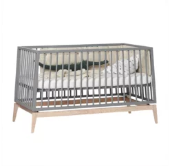 Leander Lit Bébé Luna 70 X 140 Cm - Gris -LES ENFANTS DU DESIGN Soldes lit bebe evolutif 70 140 luna gris leander 3 1264x1234