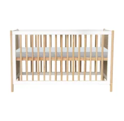Lit Bébé évolutif Cèdre Et Rotin Océania 60x120cm - Blanc -LES ENFANTS DU DESIGN Soldes lit bebe evolutif oceania theo 60x120 4 1264x1234