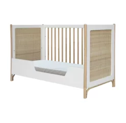 Lit Bébé évolutif Cèdre Et Rotin Océania 60x120cm - Blanc -LES ENFANTS DU DESIGN Soldes lit bebe evolutif oceania theo 60x120 7 1264x1234