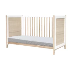 Lit Bébé évolutif Cèdre Et Rotin Océania 60x120cm - Blanc -LES ENFANTS DU DESIGN Soldes lit bebe evolutif oceania theo 60x120 8 1264x1234