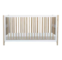 Lit Bébé évolutif Cèdre Et Rotin Océania 70x140cm - Blanc -LES ENFANTS DU DESIGN Soldes lit bebe evolutif oceania theo 70x140 3 1264x1234