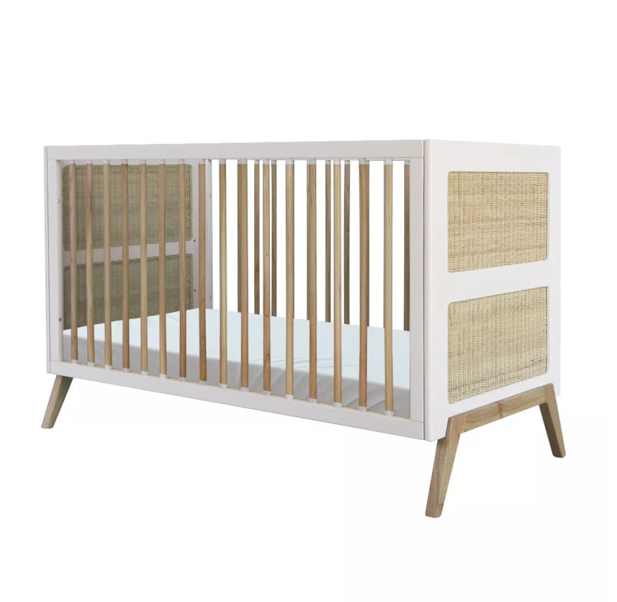 Lit Bébé évolutif Cèdre Et Rotin Marélia 70x140cm - Blanc 3 Lit Bébé évolutif Cèdre Et Rotin Marélia 70x140cm - Blanc