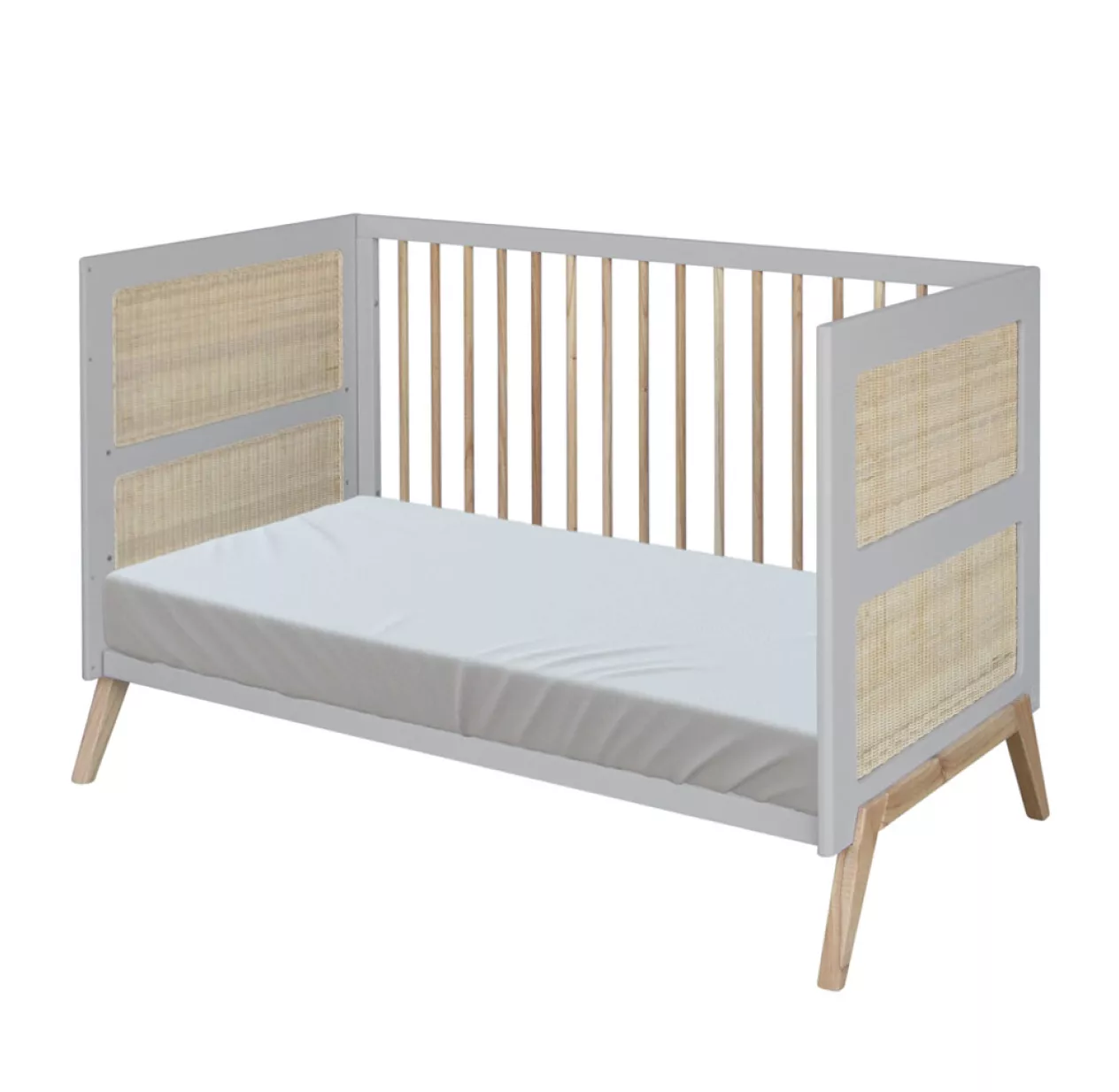 Lit Bébé évolutif Cèdre Et Rotin Marélia 70x140cm - Lune 5 Lit Bébé évolutif Cèdre Et Rotin Marélia 70x140cm - Lune – Image 3