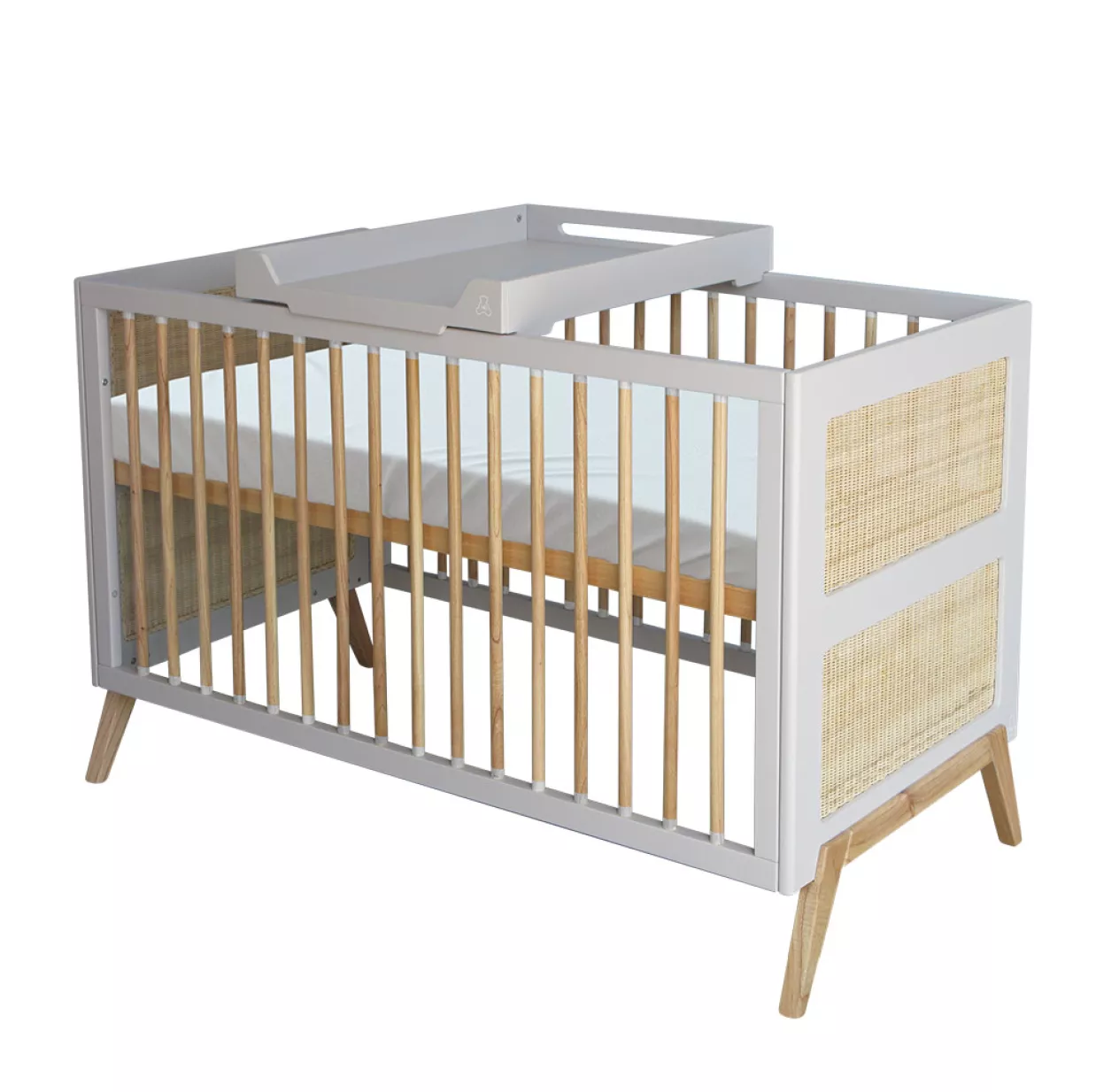 Lit Bébé évolutif Cèdre Et Rotin Marélia 70x140cm - Lune 6 Lit Bébé évolutif Cèdre Et Rotin Marélia 70x140cm - Lune – Image 4