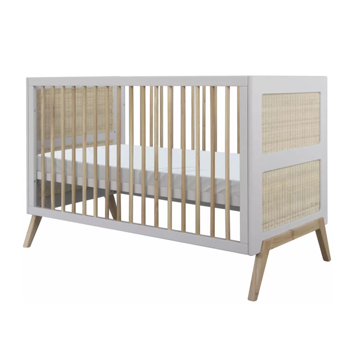 Lit Bébé évolutif Cèdre Et Rotin Marélia 70x140cm - Lune 7 Lit Bébé évolutif Cèdre Et Rotin Marélia 70x140cm - Lune – Image 5