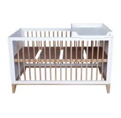 Lit Bébé évolutif Bois Et Cannage Rotin Nami 70x140cm - Blanc -LES ENFANTS DU DESIGN Soldes lit bebe evolutif rotin nami blanc 70x140 theo 4 1264x1234