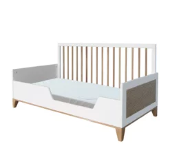 Lit Bébé évolutif Bois Et Cannage Rotin Nami 70x140cm - Blanc -LES ENFANTS DU DESIGN Soldes lit bebe evolutif rotin nami blanc 70x140 theo 5 1264x1234
