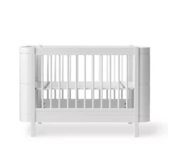 Lit Bébé évolutif Mini+ Wood Sans Kit De Conversion - Blanc