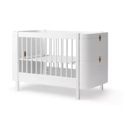 Lit Bébé évolutif Mini+ Wood Sans Kit De Conversion - Blanc -LES ENFANTS DU DESIGN Soldes lit bebe evolutif wood mini plus sans kit blanc oliver furniture 3 1264x1234