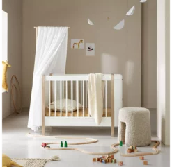 Lit Bébé évolutif 5 En 1 Mini+ Wood - Blanc/Chêne