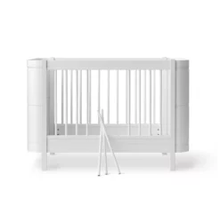 Lit Bébé évolutif Mini+ Wood Sans Kit De Conversion - Blanc -LES ENFANTS DU DESIGN Soldes lit bebe evolutif wood mini plus sans kit blanc oliver furniture 5 1264x1234
