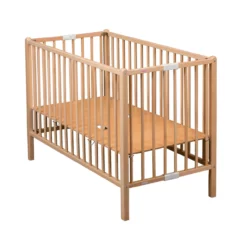 Lit Bébé Pliant Roméo - Hêtre Vernis -LES ENFANTS DU DESIGN Soldes lit bebe pliable romeo hetre combelle 4 1264x1234