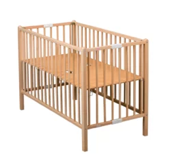Lit Bébé Pliant Roméo - Hêtre Vernis -LES ENFANTS DU DESIGN Soldes lit bebe pliable romeo hetre combelle 5 1264x1234