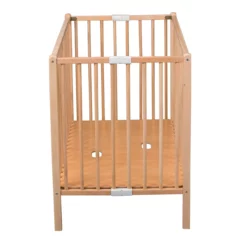 Lit Bébé Pliant Roméo - Hêtre Vernis -LES ENFANTS DU DESIGN Soldes lit bebe pliable romeo hetre combelle 6 1264x1234