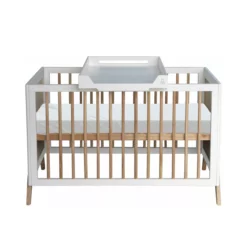 Lit Bébé évolutif Cèdre Et Rotin Marélia 60x120cm - Blanc -LES ENFANTS DU DESIGN Soldes lit bebe rotin marelia blanc 60x120 theo 4 1264x1234