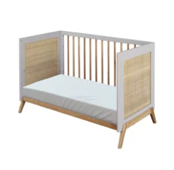 Lit Bébé évolutif Cèdre Et Rotin Marélia 60x120cm - Lune -LES ENFANTS DU DESIGN Soldes lit bebe rotin marelia gris perle 60x120 theo 3 1264x1234