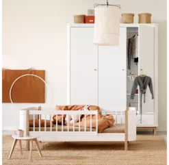 Lit Junior Wood Mini+ - Blanc/Chêne -LES ENFANTS DU DESIGN Soldes lit junior wood mini plus barriere chene oliver furniture 4 1264x1234