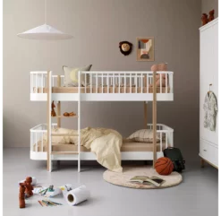 Lit Superposé Wood Original Bas - Blanc -LES ENFANTS DU DESIGN Soldes lit superpose wood original bas low chene oliver furniture 2 1264x1234 1